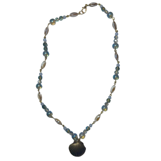 Seashell locket necklace