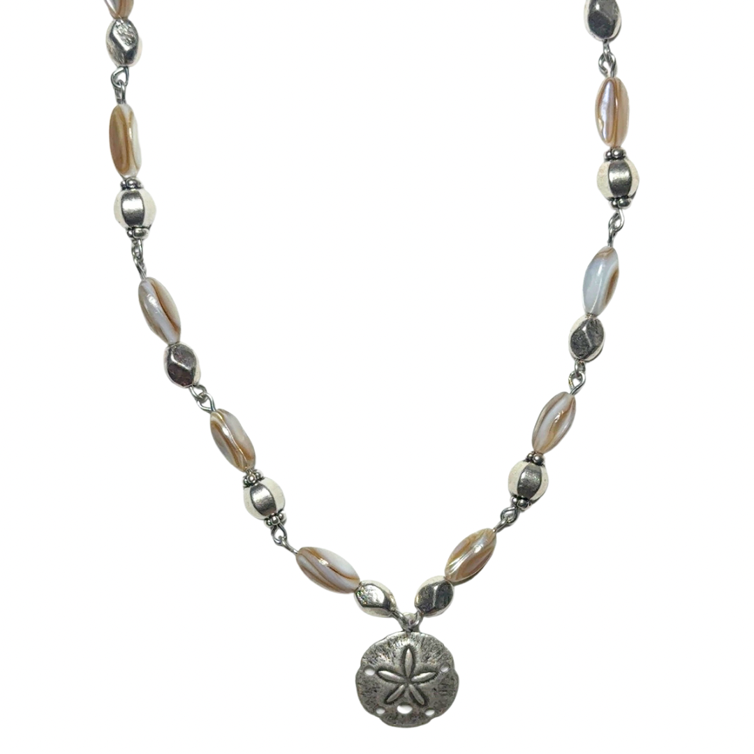 Silver sand dollar necklace
