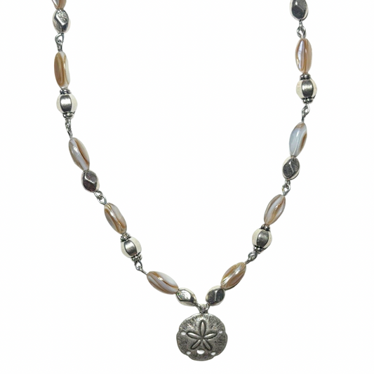 Silver sand dollar necklace