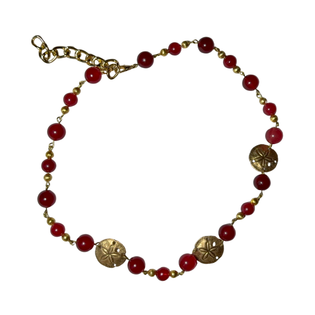 Red sand dollar necklace