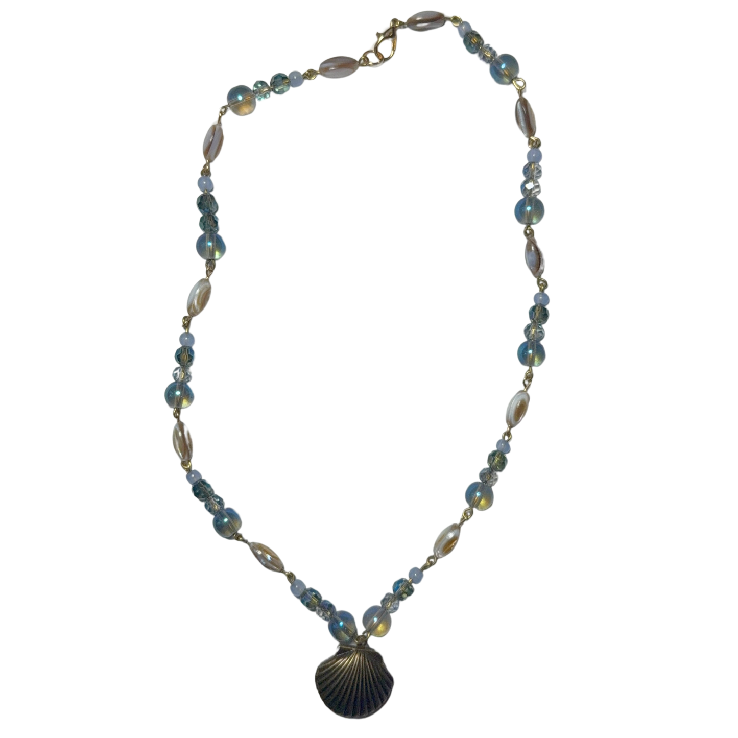 Seashell locket necklace