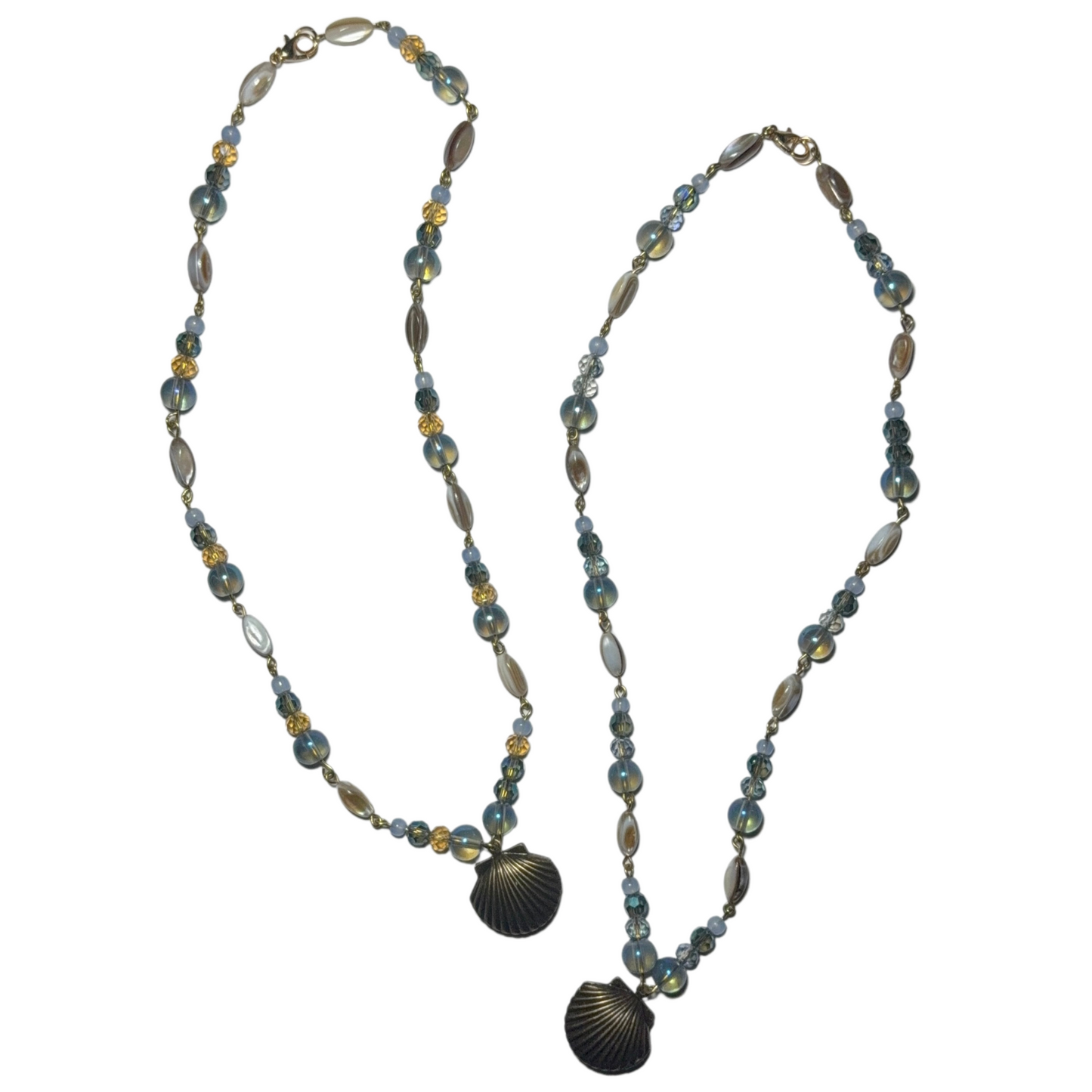 Seashell locket necklace