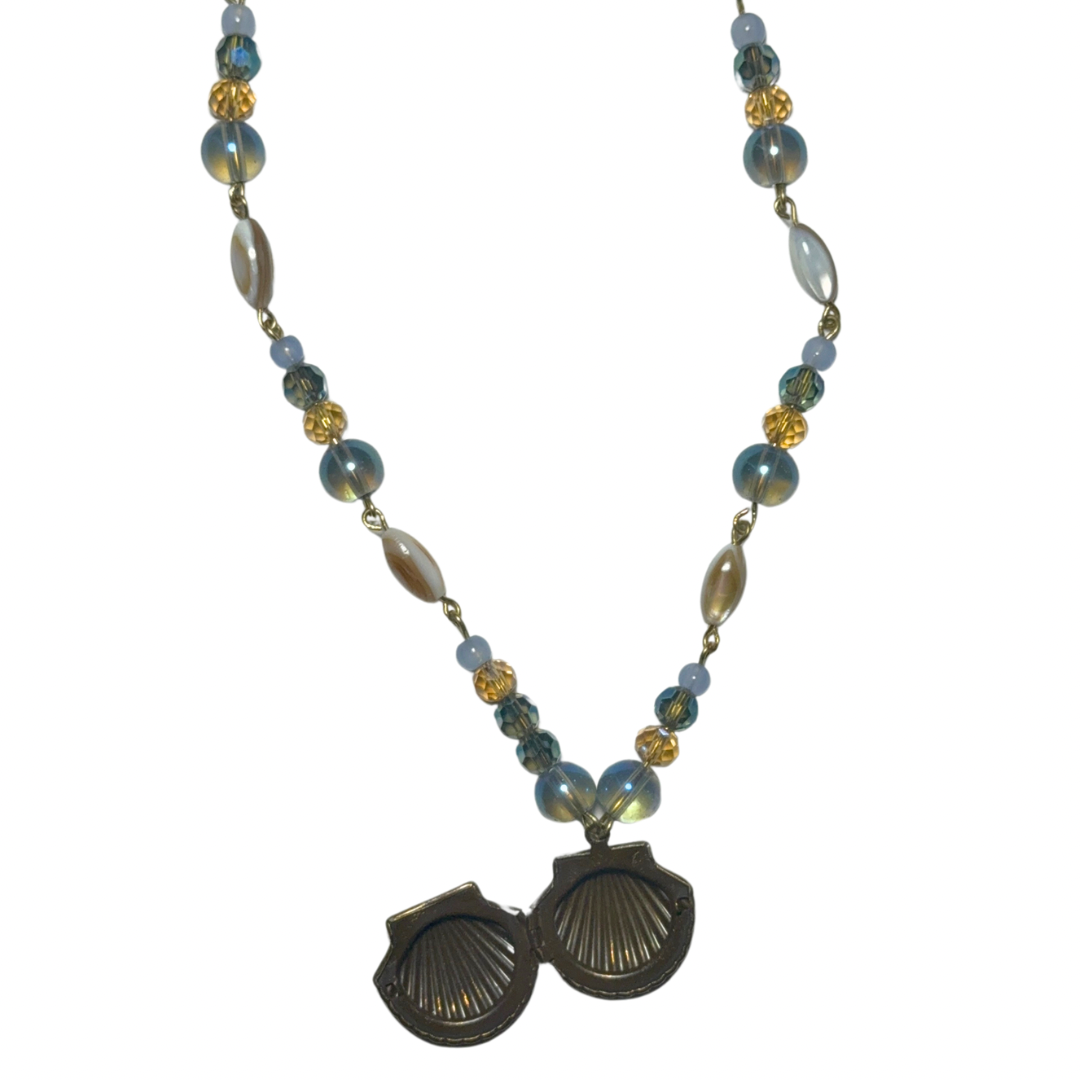 Seashell locket necklace