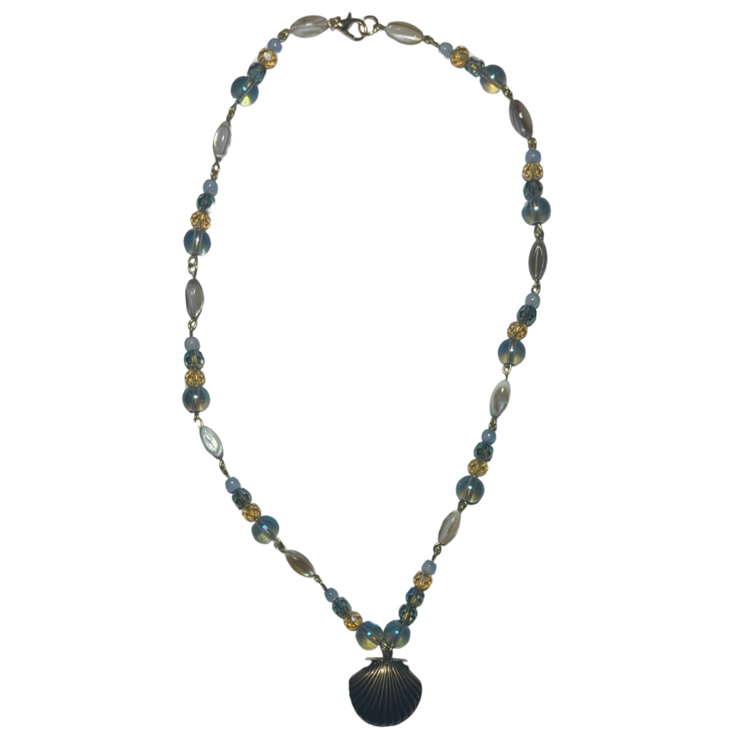 Seashell locket necklace