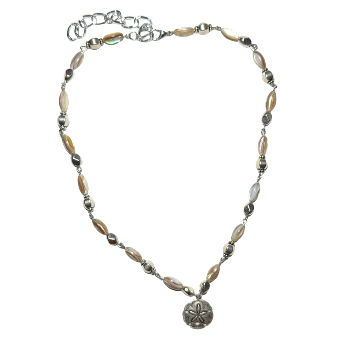 Silver sand dollar necklace