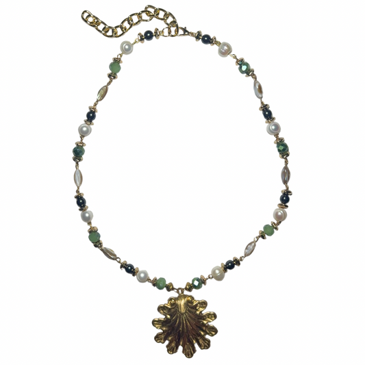 Golden seashell necklace
